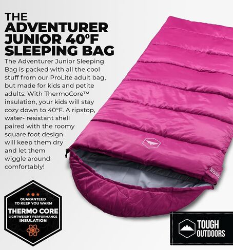 Tough Outdoors Sleeping Bags for Adults & Kids Sleeping Bags Girls Boys Teens - Camping Sleeping Bag for Backpacking- Cold Warm Weather & Summer Sleeping Bag - Lightweight Waterproof Compact Sleep Bag in Saudi Arabia