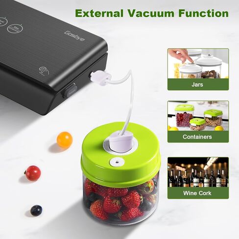 Gasbye 2-Pump Vacuum Sealer، [يخرج كل الهواء] لحفظ الطعام الجاف والرطب، Sous Vide، 44 قطعة من الأكياس المقطوعة مسبقًا، صينية تنقيط سهلة التنظيف وقابلة للإزالة، وحشيات سيليكون متينة، أسود in Kuwait