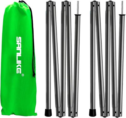SAN LIKE Camping Tent Tarp Poles Set for Canopy Awning Shelter Backpacking Hiking - Telescopic Adjustable Length Tent Sunshade Support Stick Rods (Adjustable Length - Steel 2packs) in Kuwait