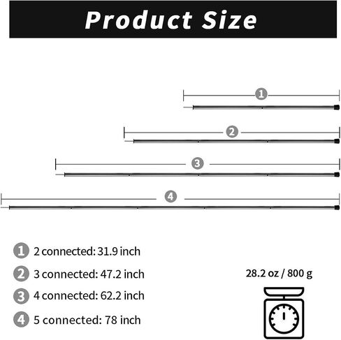 SAN LIKE Camping Tent Tarp Poles Set for Canopy Awning Shelter Backpacking Hiking - Telescopic Adjustable Length Tent Sunshade Support Stick Rods (Adjustable Length - Steel 2packs) in Kuwait