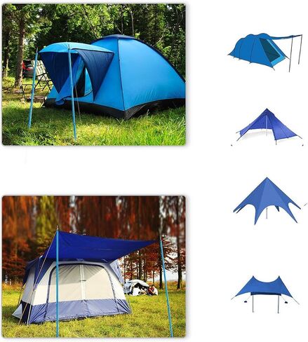 SAN LIKE Camping Tent Tarp Poles Set for Canopy Awning Shelter Backpacking Hiking - Telescopic Adjustable Length Tent Sunshade Support Stick Rods (Adjustable Length - Steel 2packs) in Kuwait
