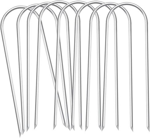 Heavy Duty Trampoline Anchors High Wind U-Shaped Sharp Ends Ground Anchor Galvanized Steel 11.8inch Safety Stakes for Soccer, Tents and Garden Decorations (Black 8pcs) in Kuwait