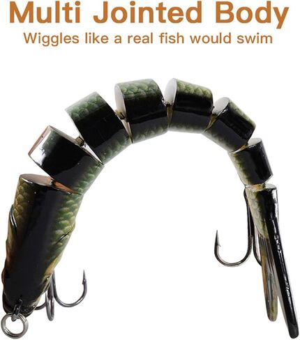 Fishing Lures for Bass Trout Topwater Multi Jointed Swimbaits | Slow Sinking Bionic Swimming Lures Bass Freshwater Saltwater Bass Lifelike Fishing Lures Kit in Kuwait