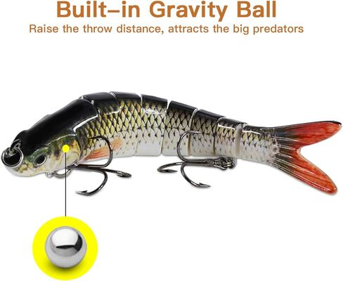 Fishing Lures for Bass Trout Topwater Multi Jointed Swimbaits | Slow Sinking Bionic Swimming Lures Bass Freshwater Saltwater Bass Lifelike Fishing Lures Kit in Kuwait