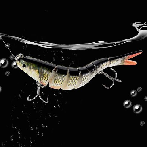 Fishing Lures for Bass Trout Topwater Multi Jointed Swimbaits | Slow Sinking Bionic Swimming Lures Bass Freshwater Saltwater Bass Lifelike Fishing Lures Kit in Kuwait