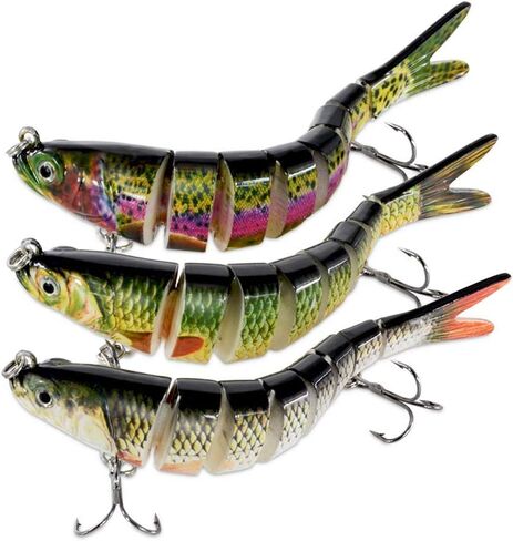 Fishing Lures for Bass Trout Topwater Multi Jointed Swimbaits | Slow Sinking Bionic Swimming Lures Bass Freshwater Saltwater Bass Lifelike Fishing Lures Kit in Kuwait
