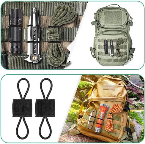 ZYAMY 12pcs Tactical Gear Holder Clip 2.5x2cm Molle Web Retainer Elastic Binding Ribbon Buckle for Tactical Backpacks Molle Bags in Saudi Arabia
