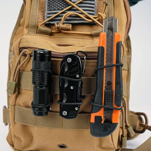ZYAMY 12pcs Tactical Gear Holder Clip 2.5x2cm Molle Web Retainer Elastic Binding Ribbon Buckle for Tactical Backpacks Molle Bags in Saudi Arabia