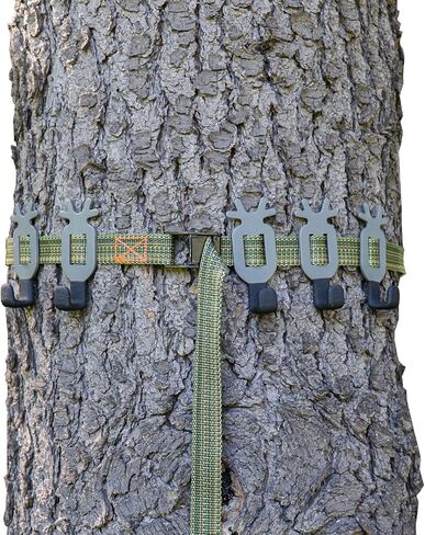 Highwild Treestand Strap Gear Hangers for Hunting Gears Bow - Multi-Hook Accessory Holder - NO Plastic Parts - ON Your Tree in Seconds - 5 Hooks Set in Kuwait