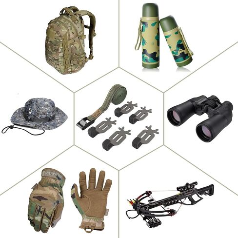 Highwild Treestand Strap Gear Hangers for Hunting Gears Bow - Multi-Hook Accessory Holder - NO Plastic Parts - ON Your Tree in Seconds - 5 Hooks Set in Kuwait