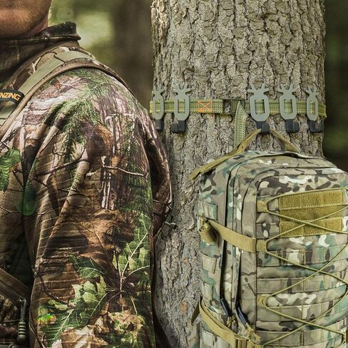 Highwild Treestand Strap Gear Hangers for Hunting Gears Bow - Multi-Hook Accessory Holder - NO Plastic Parts - ON Your Tree in Seconds - 5 Hooks Set in Kuwait