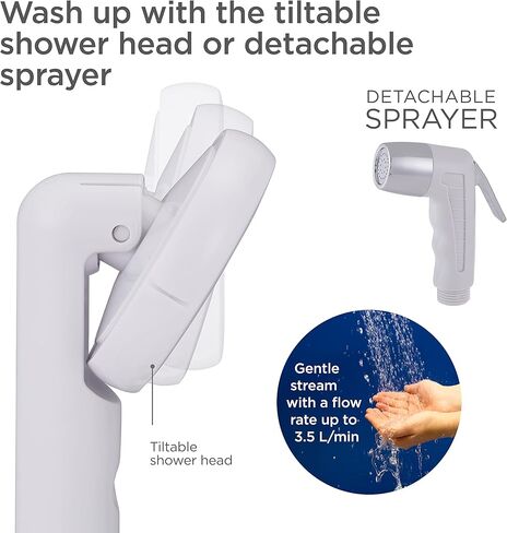 I فيشين مجموعة دش محمولة للتخييم | مجموعة حمام خارجية مدمجة الكل في واحد مع راس دش قابل للامالة وخرطوم بطول 6 قدم وبخاخ بيديه قابل للفصل ودلو ماء قابل للطي وحقيبة حمل و2 بطارية وشاحن in Kuwait