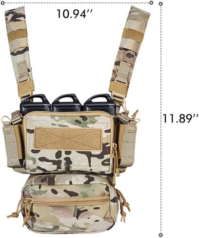 سترة Roseboon التكتيكية في الهواء الطلق الصدر تلاعب خفيفة للغاية تنفس سترة التدريب القتالية قابل للتعديل للكبار وحدات كرات الطلاء سترة الصدر الصغيرة تلاعب الصدرية التكتيكية للرجال in Kuwait