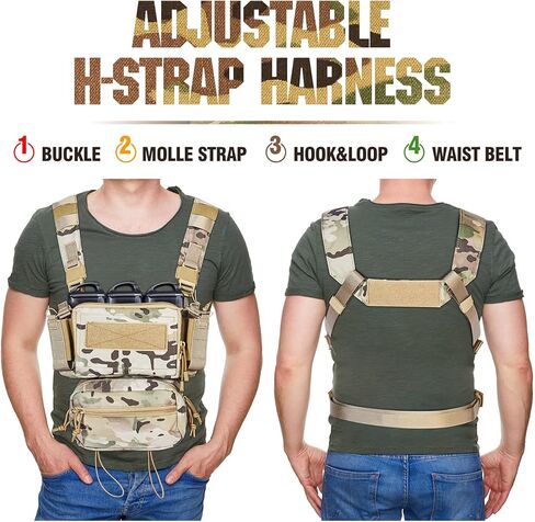 سترة Roseboon التكتيكية في الهواء الطلق الصدر تلاعب خفيفة للغاية تنفس سترة التدريب القتالية قابل للتعديل للكبار وحدات كرات الطلاء سترة الصدر الصغيرة تلاعب الصدرية التكتيكية للرجال in Kuwait