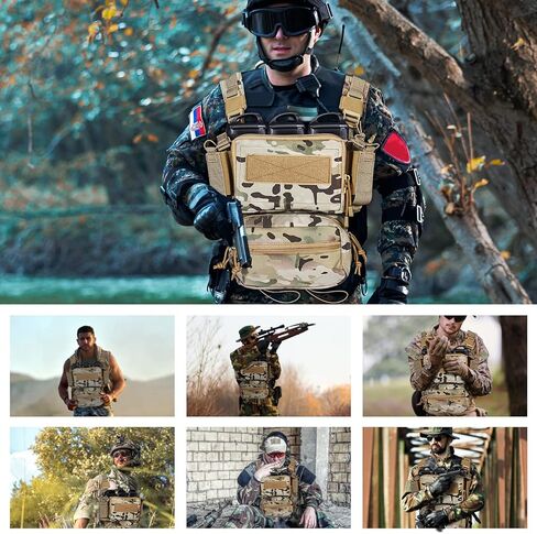 سترة Roseboon التكتيكية في الهواء الطلق الصدر تلاعب خفيفة للغاية تنفس سترة التدريب القتالية قابل للتعديل للكبار وحدات كرات الطلاء سترة الصدر الصغيرة تلاعب الصدرية التكتيكية للرجال in Kuwait