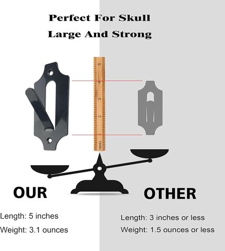 HIFLAME 3 Pack of European Skull Wall Mount Bracket Hangers for Deer Mule Antelope Coyote and Small Game Animals - Complete with Simple & Easy Installation Kits - Suitable, (Black) in Saudi Arabia