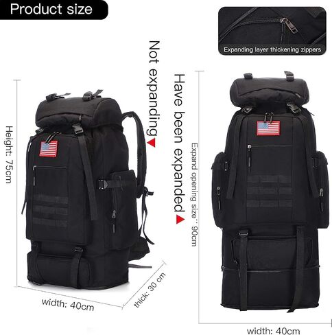 A N T INDUSTRIES 70L/100L Hiking Camping Backpack MOLLE Rucksack Waterproof Daypack for Traveling in Kuwait
