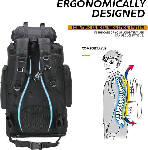 A N T INDUSTRIES 70L/100L Hiking Camping Backpack MOLLE Rucksack Waterproof Daypack for Traveling in Kuwait
