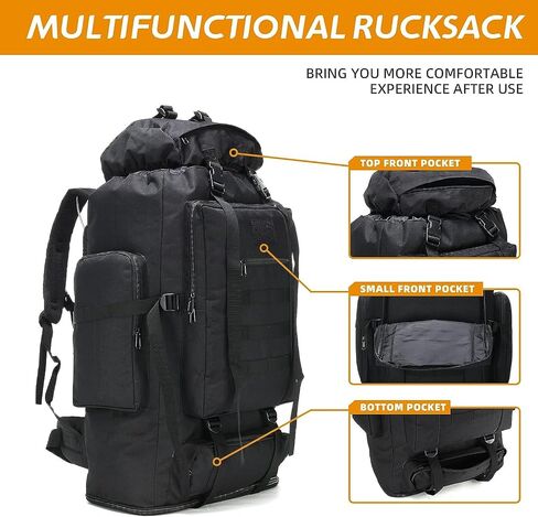 A N T INDUSTRIES 70L/100L Hiking Camping Backpack MOLLE Rucksack Waterproof Daypack for Traveling in Kuwait