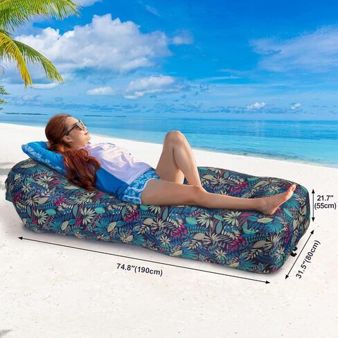 Inflatable Beach Air Lounger, Portable Blow up Couch for Camping in Kuwait