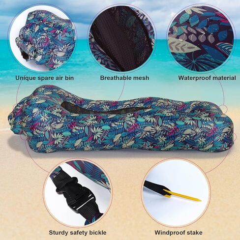 Inflatable Beach Air Lounger, Portable Blow up Couch for Camping in Kuwait