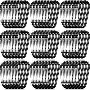 Shimeyao 180 Pcs 1.8" Small Aluminum Clip Keychain Buckle Clip Bulk Mini Aluminum D Ring Shape Small Lock Spring Snap Hook in Saudi Arabia