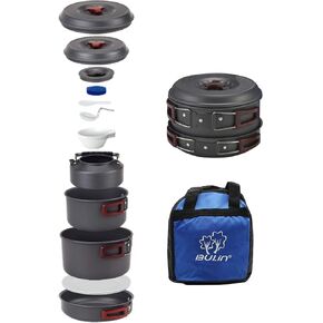 Bulin 24/13/11/8PCS Camping Cookware pots and Pans Backpacking Cooking Set Lightweight Cookware Mess kit Outdoor Cook Gear for Family Hiking Picnic in Saudi Arabia