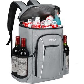 FORICH Insulated Cooler Backpack Lightweight Soft Cooler Bag Leakproof Backpack Cooler for Men Women to Lunch Work Picnic Beach Camping Hiking Park Day Trips, 30 Cans