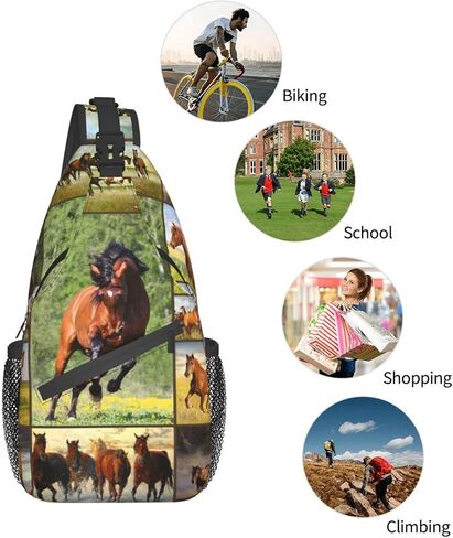 GAGADUCK الحصان السفر المشي لمسافات طويلة عادية Daypack Crossbody حقيبة ظهر ذات حمالة الكتف حقيبة صدر للرجال للرجال النساء الرياضة تسلق تشغيل in Saudi Arabia