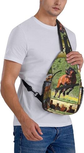 GAGADUCK الحصان السفر المشي لمسافات طويلة عادية Daypack Crossbody حقيبة ظهر ذات حمالة الكتف حقيبة صدر للرجال للرجال النساء الرياضة تسلق تشغيل in Saudi Arabia