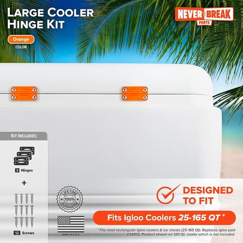 NeverBreak Parts - 3 Pack Cooler Hinges with Screws for Igloo Coolers | High Strength Cooler Replacement Parts in Saudi Arabia