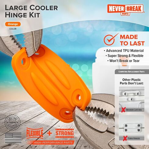 NeverBreak Parts - 3 Pack Cooler Hinges with Screws for Igloo Coolers | High Strength Cooler Replacement Parts in Saudi Arabia