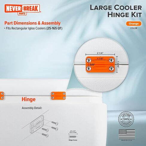 NeverBreak Parts - 3 Pack Cooler Hinges with Screws for Igloo Coolers | High Strength Cooler Replacement Parts in Saudi Arabia
