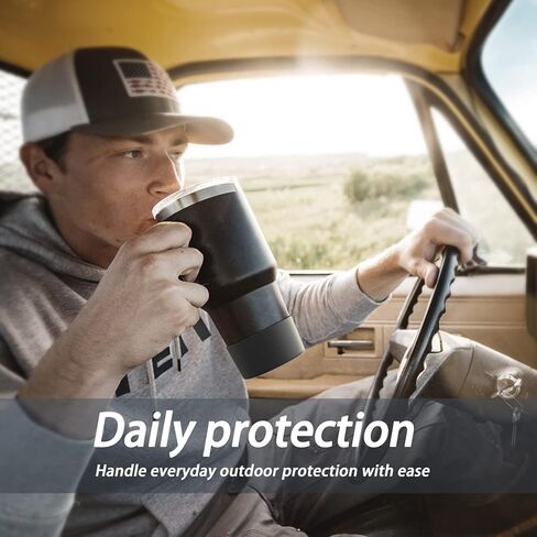 قطعتان من أحذية السيليكون الواقية لأكواب يتي رامبلر 20 أونصة/25 أونصة/30 أونصة/35 أونصة، غطاء سفلي لزجاجة مياه من السيليكون المضاد للانزلاق لأكواب يتي - شفاف + رمادي in Kuwait