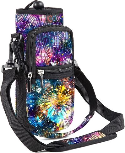 icolor Water Bottle Carrier Bag Holder 25/32/40/64oz,Adjustable Padded Shoulder & Handle Strap Sports Sling Hiking Pack,Insulated Neoprene Wide Mouth Bottle Sleeve in Kuwait