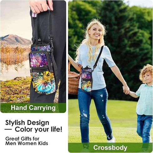 icolor Water Bottle Carrier Bag Holder 25/32/40/64oz,Adjustable Padded Shoulder & Handle Strap Sports Sling Hiking Pack,Insulated Neoprene Wide Mouth Bottle Sleeve in Kuwait
