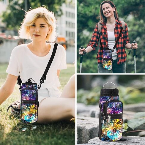 icolor Water Bottle Carrier Bag Holder 25/32/40/64oz,Adjustable Padded Shoulder & Handle Strap Sports Sling Hiking Pack,Insulated Neoprene Wide Mouth Bottle Sleeve in Kuwait