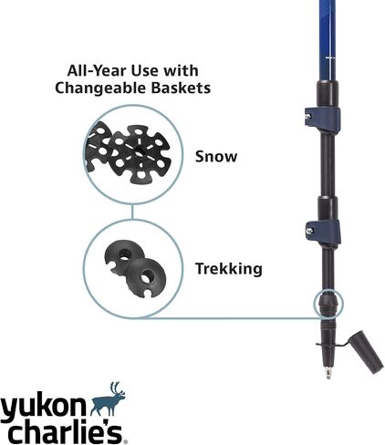 Yukon Charlie's Advanced Trekking Poles, Fast Lock Adjustment System, Trekking and Snow Baskets Included in Kuwait