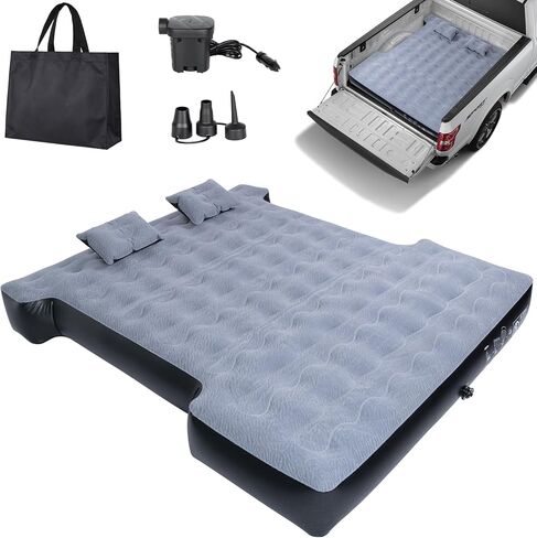 او اتش ام يو سرير هوائي لشاحنة بيك اب للتخييم مع وسادة قابلة للنفخ وشنطة حمل، مرتبة هوائية سميكة للنوم لسرير الشاحنات القصيرة بالحجم الكامل 5.5-5.8 قدم in Kuwait