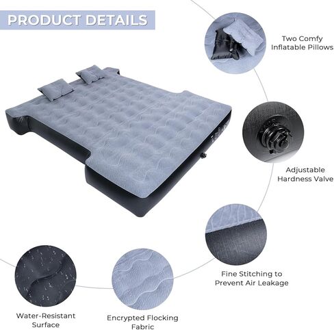 او اتش ام يو سرير هوائي لشاحنة بيك اب للتخييم مع وسادة قابلة للنفخ وشنطة حمل، مرتبة هوائية سميكة للنوم لسرير الشاحنات القصيرة بالحجم الكامل 5.5-5.8 قدم in Kuwait