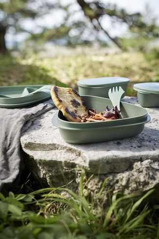 Light My Fire Camping Mess Kit - 8 pcs Mess Kit for Camping 1 Person - Reusable Camping Plates and Utensils - BPA Free Lunch Box to Go with Cutlery - Camping Dishes/Hiking Mess Kit/Bento Box in Kuwait