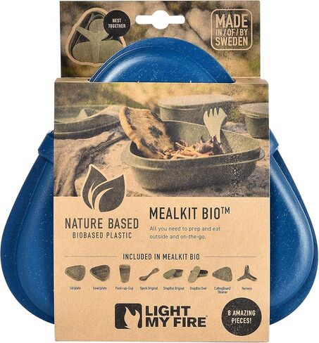 Light My Fire Camping Mess Kit - 8 pcs Mess Kit for Camping 1 Person - Reusable Camping Plates and Utensils - BPA Free Lunch Box to Go with Cutlery - Camping Dishes/Hiking Mess Kit/Bento Box in Kuwait