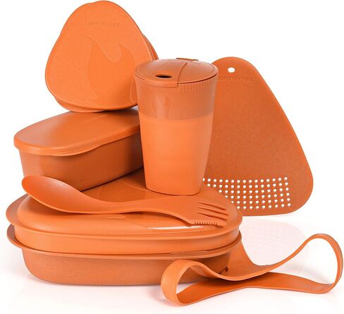 Light My Fire Camping Mess Kit - 8 pcs Mess Kit for Camping 1 Person - Reusable Camping Plates and Utensils - BPA Free Lunch Box to Go with Cutlery - Camping Dishes/Hiking Mess Kit/Bento Box in Kuwait