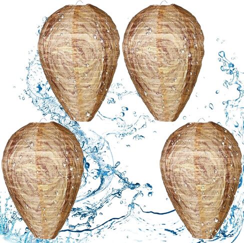Honoson 4 Pieces Wasp Nest Hanging Fake Wasp Nest Waterproof Material Fake Hornet Nest for Wasps Hornets Yellow Jackets Home Garden Yard Outdoors (Dark Green) in Kuwait