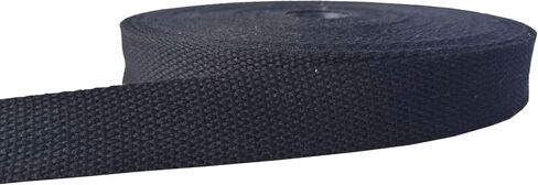 Yo Yo Cotton Webbing 1 Inch 10 Yards Mediumweight Polyester Cotton Webbing Strap for Cloth Tote Bags Leash Straps Crafts Outdoor Accessories (1 Inch --10 Yards, 050143 Black) in Kuwait
