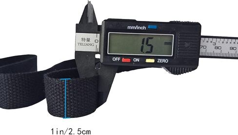 Yo Yo Cotton Webbing 1 Inch 10 Yards Mediumweight Polyester Cotton Webbing Strap for Cloth Tote Bags Leash Straps Crafts Outdoor Accessories (1 Inch --10 Yards, 050143 Black) in Kuwait