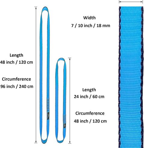 18MM Nylon Climbing Slings Runners 23 kN Strong Webbing Straps for Rock Climbing, Rappelling, Swing, Yoga Hammock etc in Kuwait