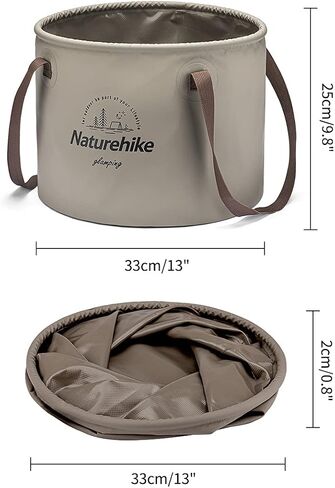 Naturehike Collapsible Bucket, Folding Bucket Wash Basin with Handle, Portable Water Container 2.64 Gallon (10L) for Camping Fishing Travelling Gardening in Kuwait