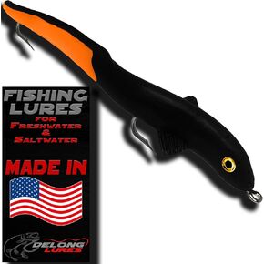 Delong Lures 8 بوصات Jerk Bait KILR EEL طُعم صيد الأسماك في المياه العذبة أو بايك الشمالي أو طُعم الصيد المسكي، طعوم بلاستيكية ناعمة للمياه المالحة، طُعم صيد السمك الانزلاقي، طُعم ثعبان البحر الناعم للجسم in Kuwait