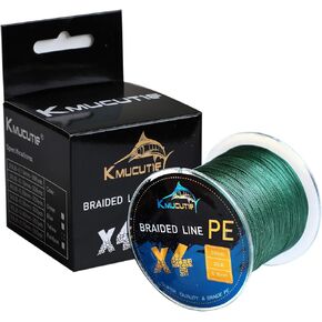 Kmucutie Braided Fishing Line 4 Strands 10lb-80lb Superline Abrasion Resistant Braided Lines Super Strong High Performance PE Fishing Lines